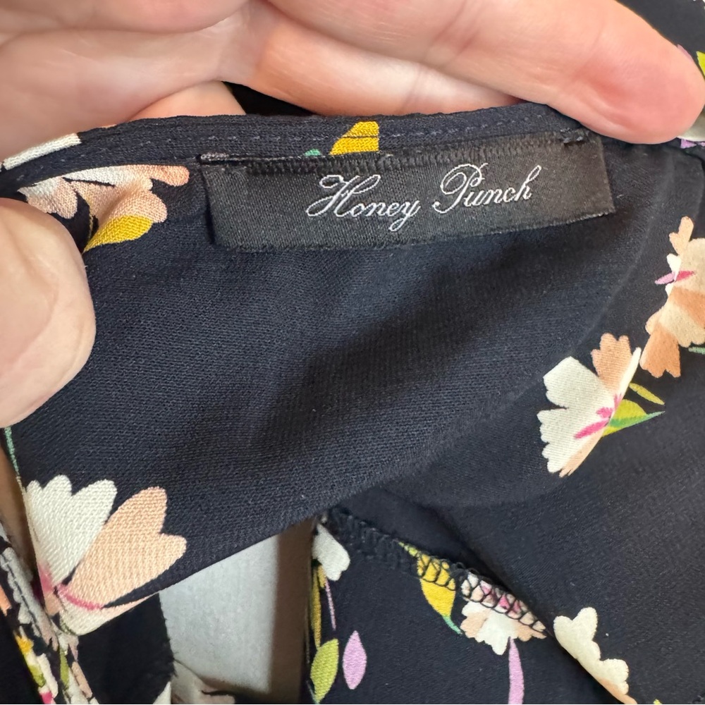 Honey Punch Dark Floral Long Sleeve Dress - Picture 6 of 7
